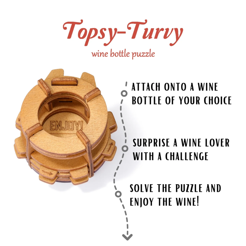 Puzzle Potato – Casse-Tête Pour Bouteille De Vin – Niveau 5/10 – Réutilisable – Idée Cadeau Anniversaire – Dès 14 Ans