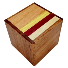 Boîte japonaise Yosegi Cube 2 Sun 12 étapes Agathis - Yosegi