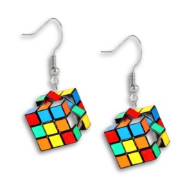 Boucles d'oreilles Cube de Rubik 3x3 - 1