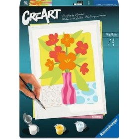 Kit de peinture par numéros Ravensburger CreArt Trend D – Vase de fleurs orange et rouges Ravensburger - 1