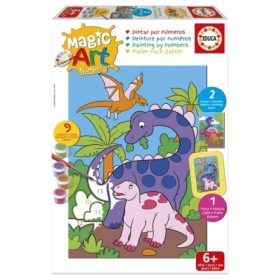 Set de Peinture par Numéros Educa Magic Art Dinosaures (6+) Puzzles Educa - 1