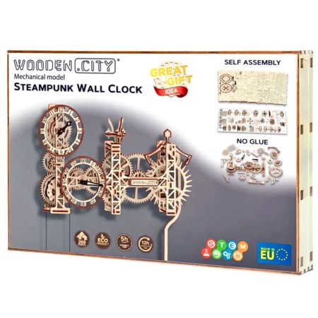 Horloge Murale Steampunk - Puzzle 3D en Bois Wooden City Wooden City - 1
