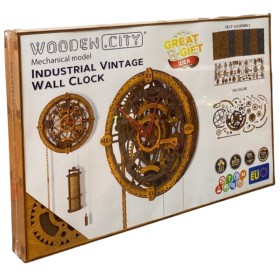 Horloge Murale Industrielle Vintage - Puzzle 3D en Bois Wooden City Wooden City - 1