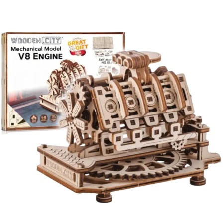Moteur V8 - Maquette Mécanique 3D en Bois Wooden City Wooden City - 1