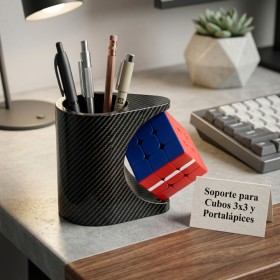 Support pour Cubes 3x3 et Pot à Crayons - 1