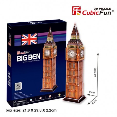 Puzzle 3D Big Ben Cubic Fun 30 Pièces - Cubic Fun 3D Puzzle