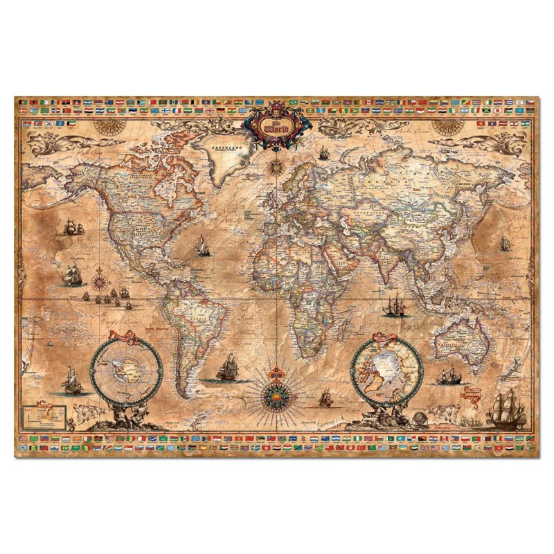 Puzzle Educa Carte du monde 1000 pièces – Carte politique vintage