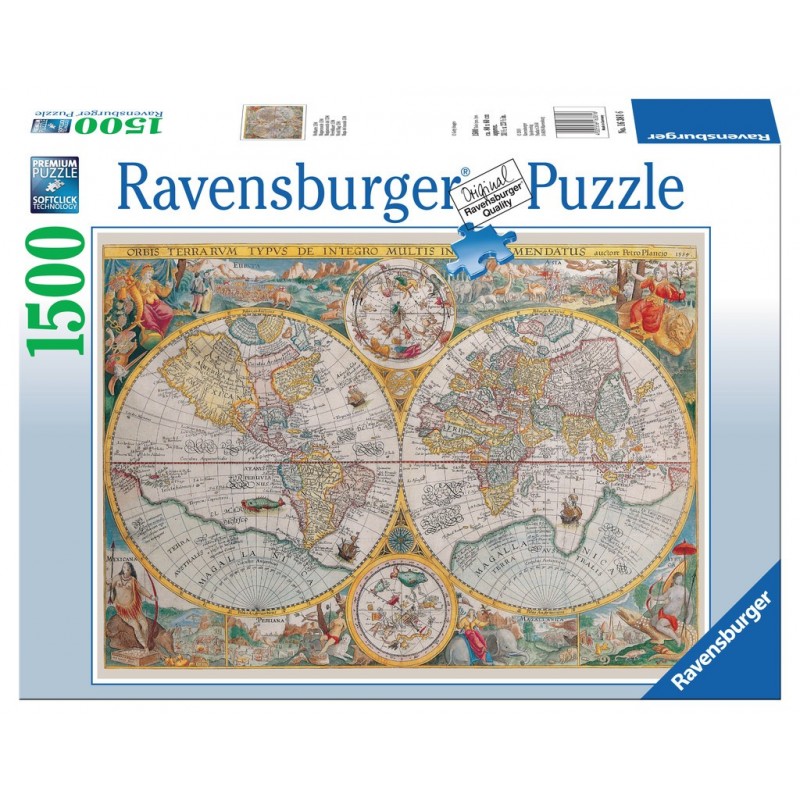 Puzzle Ravensburger Carte du monde 1594 1500 pièces - Histoire 🌍