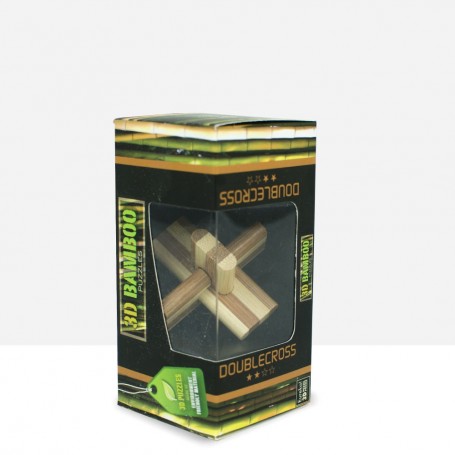 Bamboo Puzzle Doublecross 3D - 3D Bamboo Puzzles