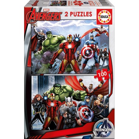 Puzzle Educa pièces Avengers 2x100 - Puzzles Educa