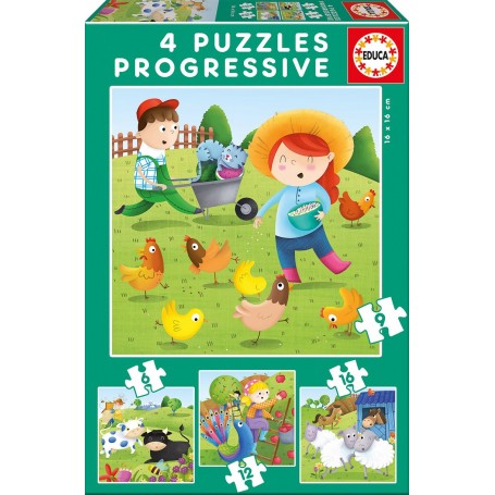 Puzzle Educa agricole progressive 6-9-12-16 pièces - Puzzles Educa