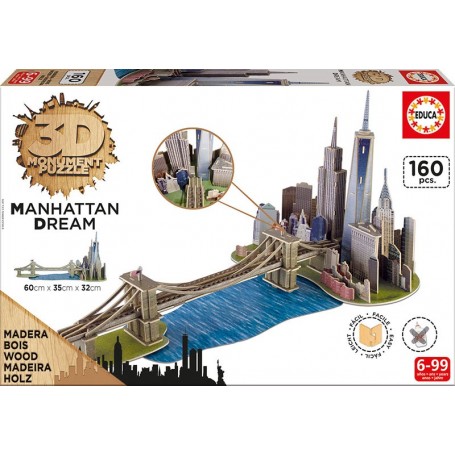 160 Pièces Manhattan Dream 3D Puzzle Educa - Puzzles Educa