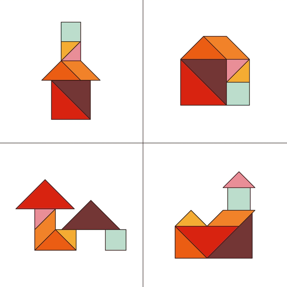 Tangram figures de maisons simples