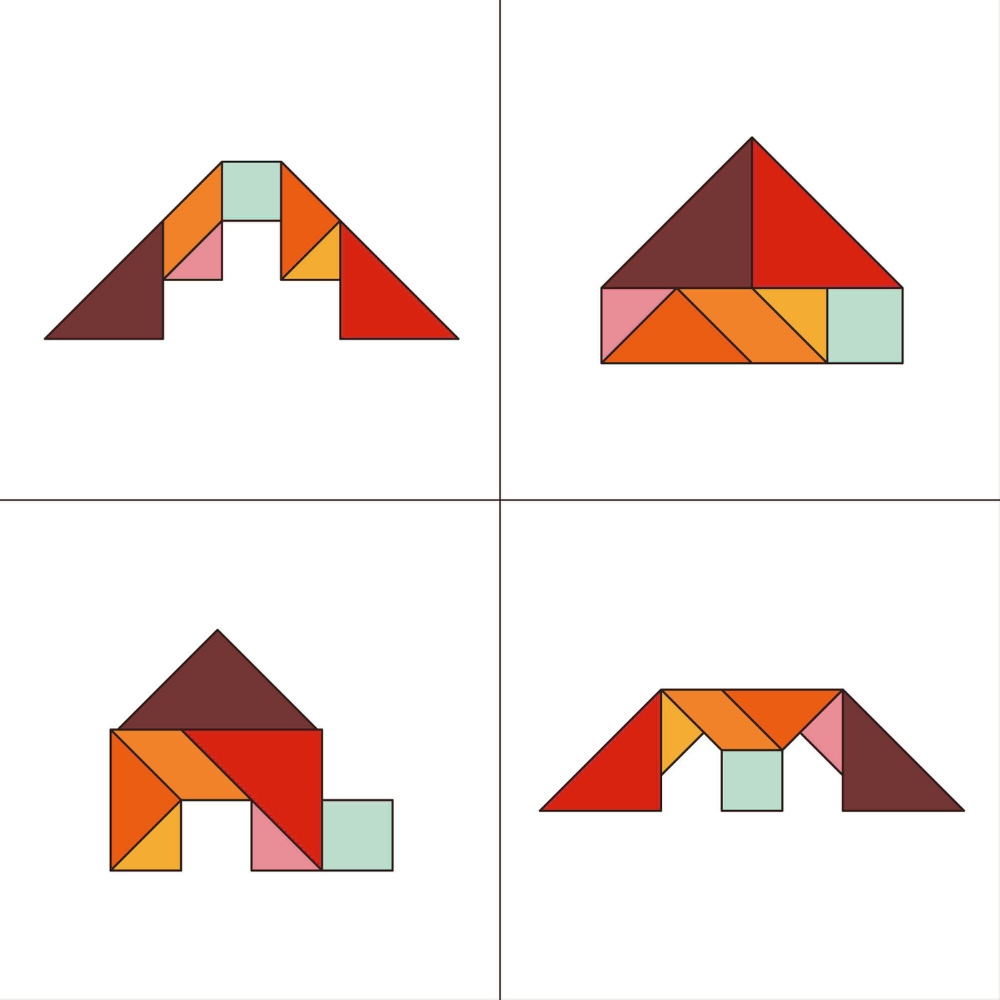 Architecture complexe avec pièces de tangram
