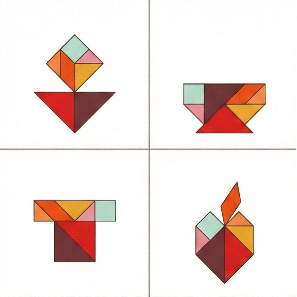 Modèles tangram objets faciles